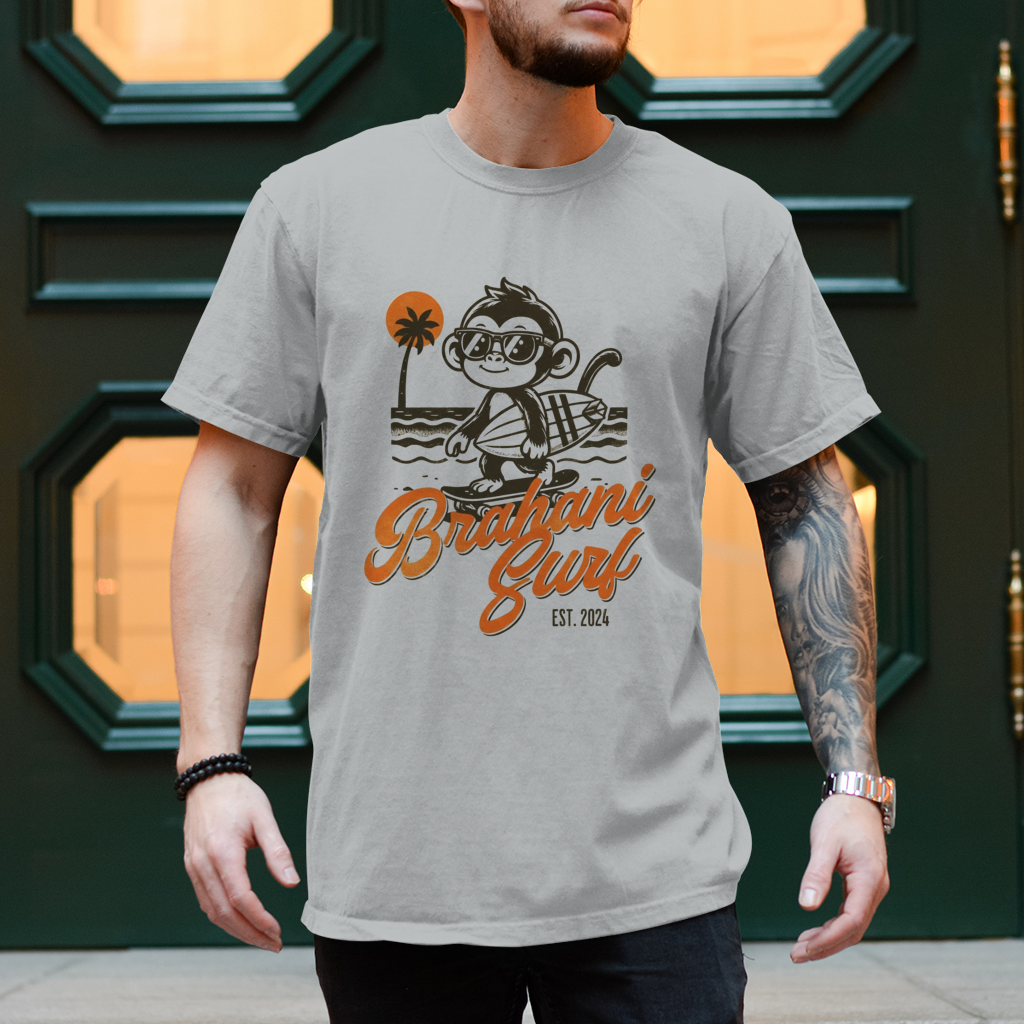 Brahani Surf T-Shirt mit Coolen Affen Design, Streetwear, Vintage beach look, Summer