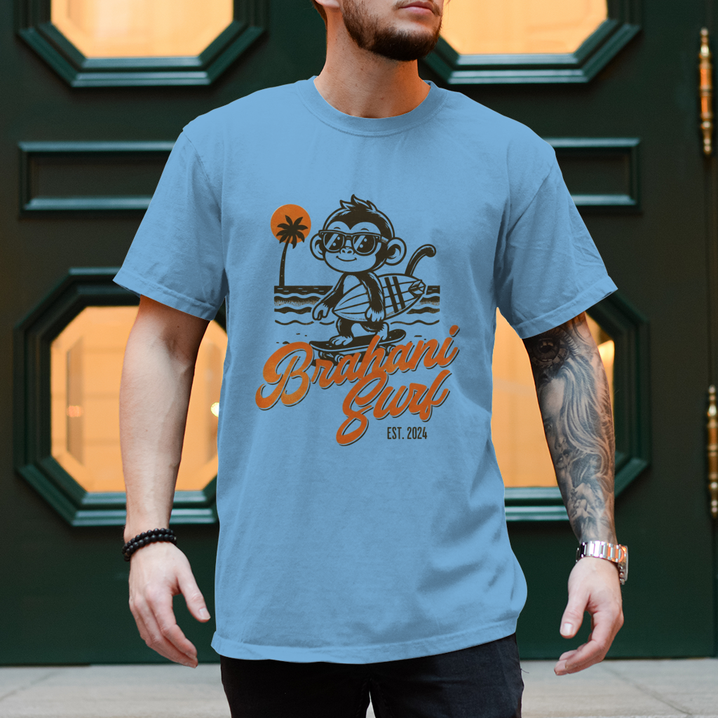 Brahani Surf T-Shirt mit Coolen Affen Design, Streetwear, Vintage beach look, Summer