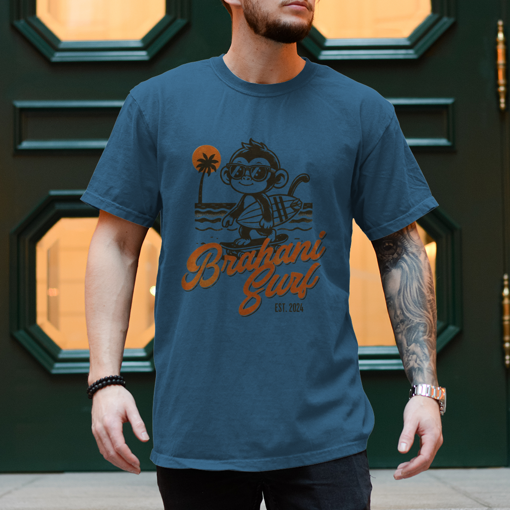 Brahani Surf T-Shirt mit Coolen Affen Design, Streetwear, Vintage beach look, Summer