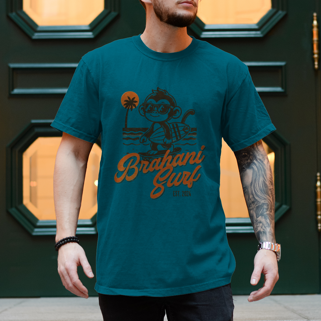 Brahani Surf T-Shirt mit Coolen Affen Design, Streetwear, Vintage beach look, Summer