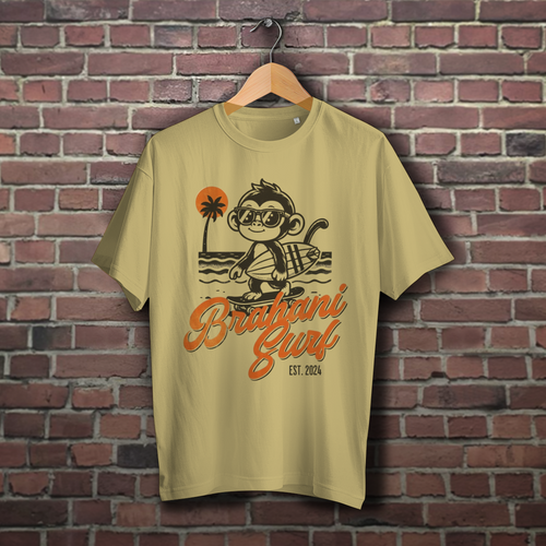 Brahani Surf Oversize T-Shirt mit Coolen Affen Design, Streetwear, Vintage beach look, Summer