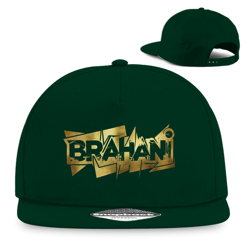 Cap mit Goldenen Brahani Logo in Graffiti Design, Snapback Kappe im Streetwear Style,  Rapper Cap