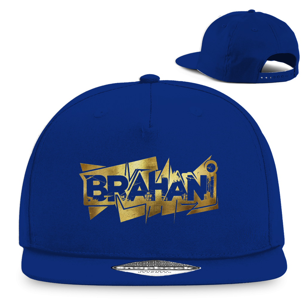 Cap mit Goldenen Brahani Logo in Graffiti Design, Snapback Kappe im Streetwear Style,  Rapper Cap