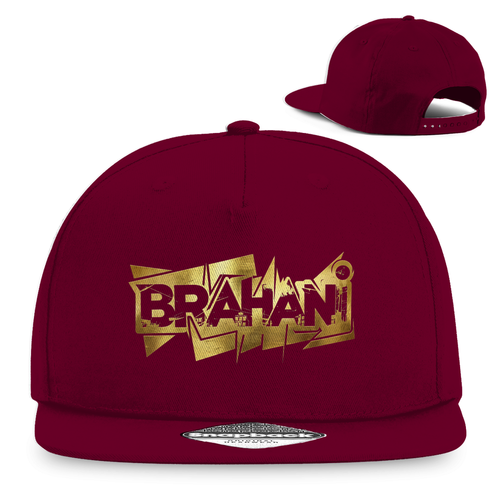 Cap mit Goldenen Brahani Logo in Graffiti Design, Snapback Kappe im Streetwear Style,  Rapper Cap