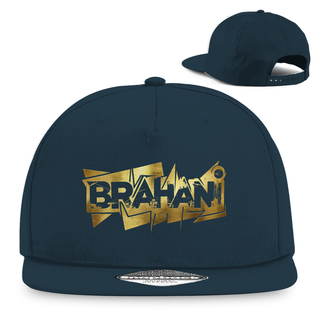 Cap mit Goldenen Brahani Logo in Graffiti Design, Snapback Kappe im Streetwear Style,  Rapper Cap
