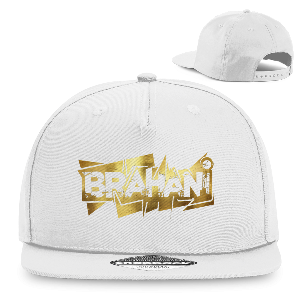 Cap mit Goldenen Brahani Logo in Graffiti Design, Snapback Kappe im Streetwear Style,  Rapper Cap