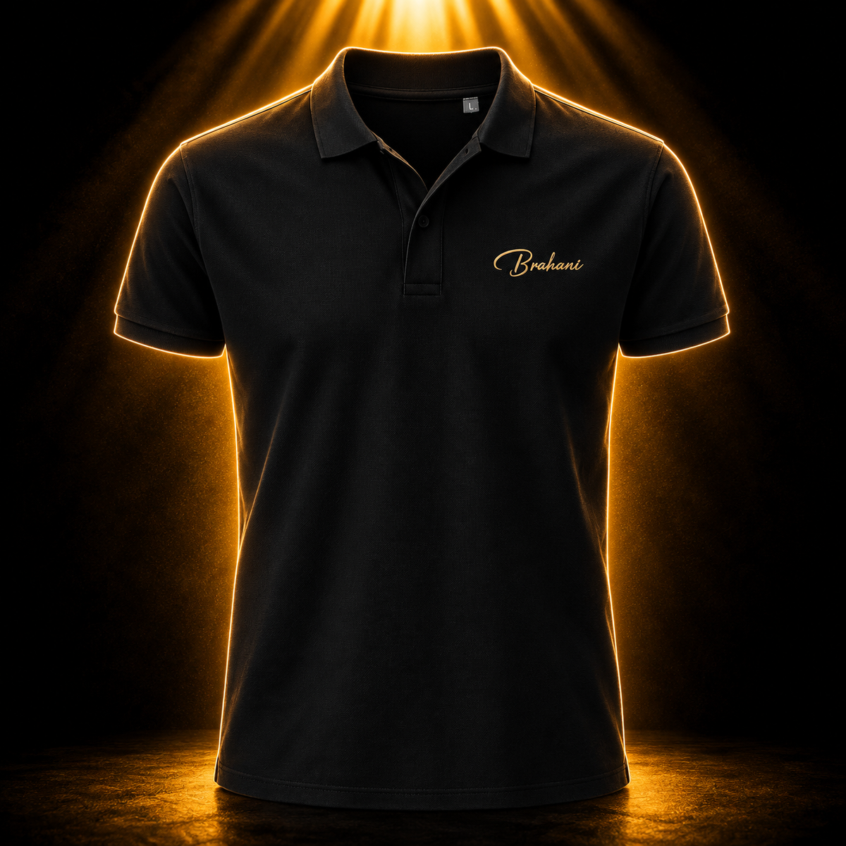 Brahani Gold Logo Poloshirt Herren – Premium Basic Polo aus Bio-Baumwolle | Elegant & Modern