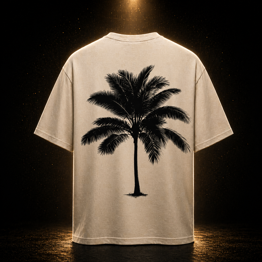 Brahani Oversize T-Shirt "Palm Whisper", Minimalistisches Palmen Design, maximaler Komfort, Lässig, Sommer look