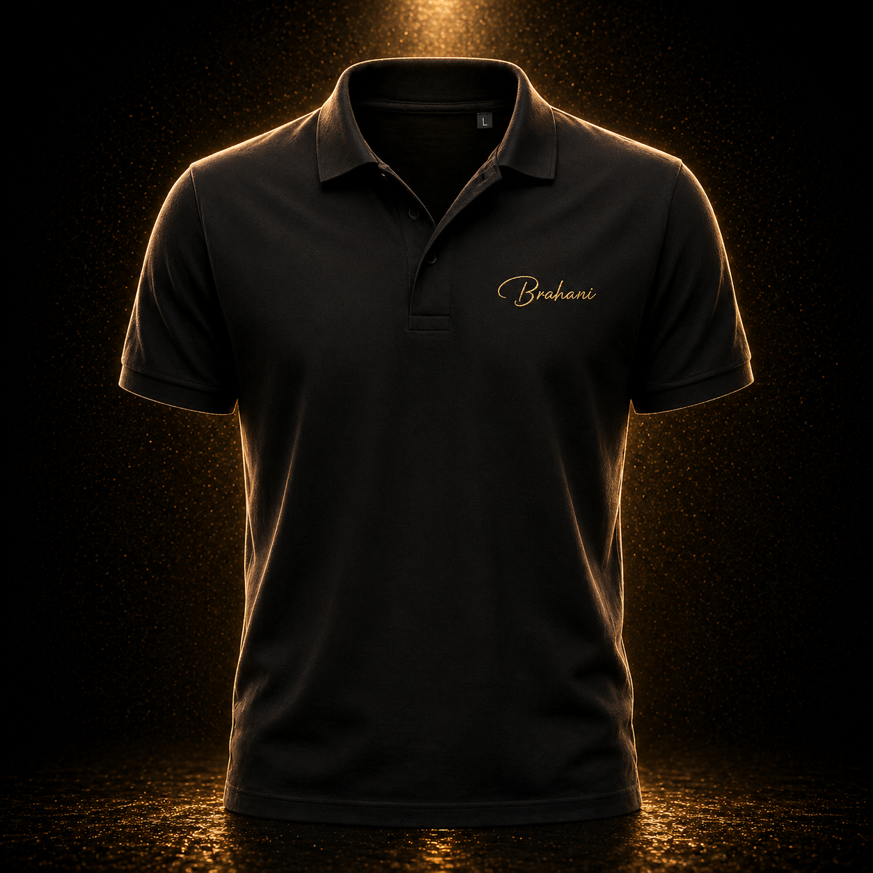 Brahani Gold Logo Poloshirt Herren – Premium Basic Polo aus Bio-Baumwolle | Elegant & Modern