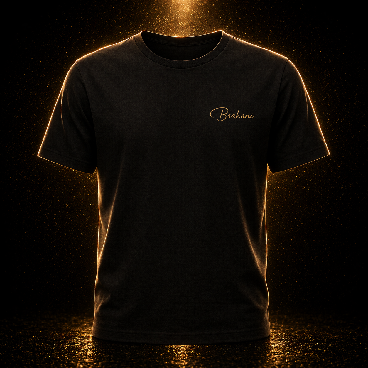 Brahani Gold Logo T-Shirt – Premium Unisex Basic Shirt aus Bio-Baumwolle | Minimal Luxury Streetwear