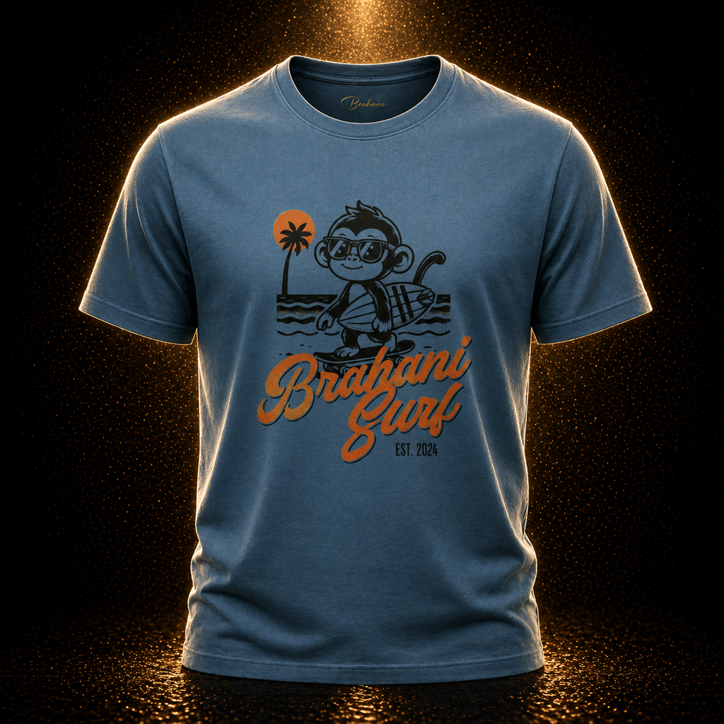 Brahani Surf T-Shirt mit Coolen Affen Design, Streetwear, Vintage beach look, Summer