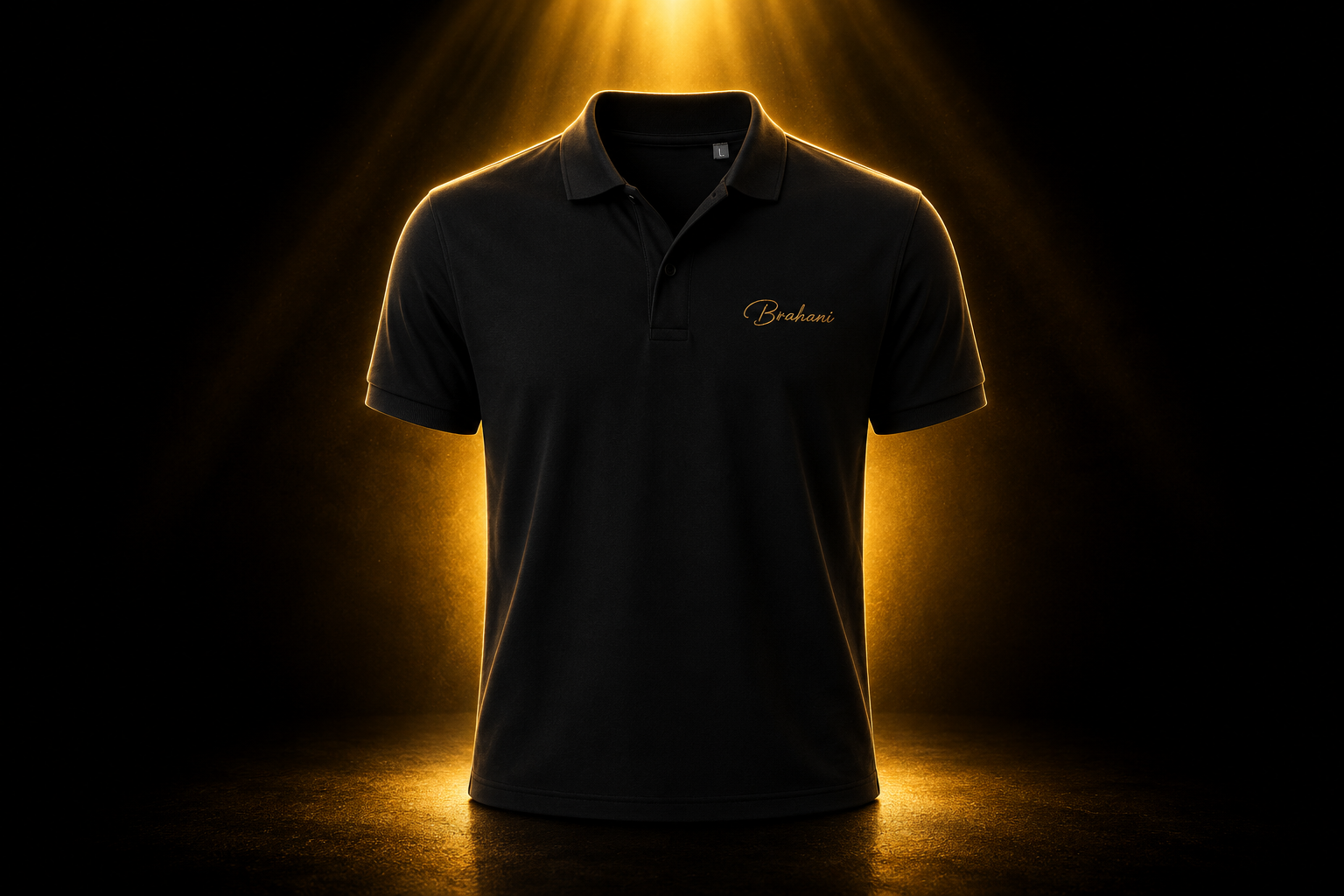 Brahani Gold Logo Poloshirt Herren – Premium Basic Polo aus Bio-Baumwolle | Elegant & Modern