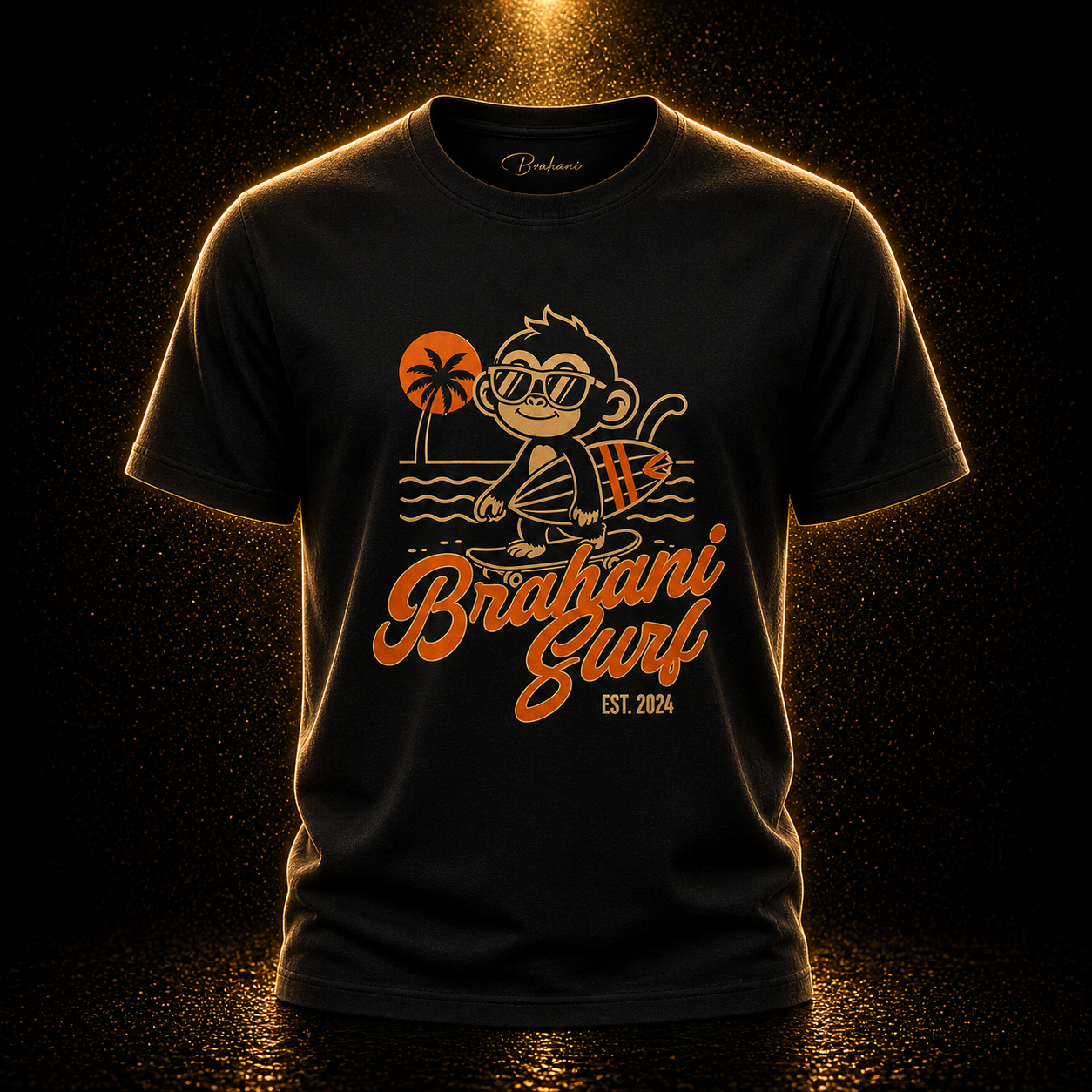 Brahani Surf T-Shirt mit Coolen Affen Design, Streetwear, Vintage beach look, Summer