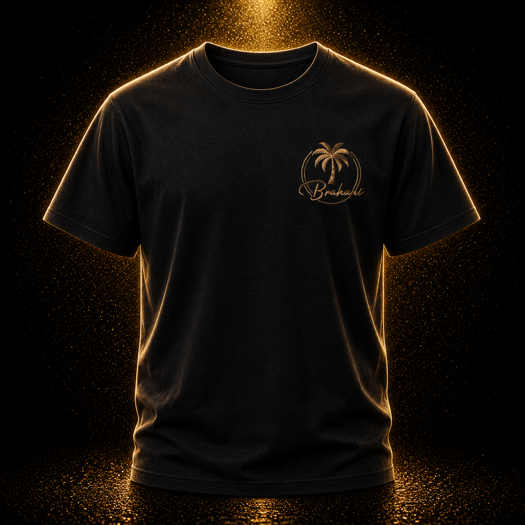 Brahani Palm Logo Heavyweight T-Shirt – Premium Unisex Shirt aus Baumwolle | Luxury Minimal Streetwear