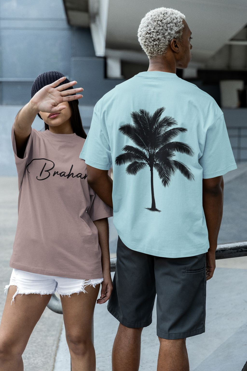 Oversize T-Shirt ‚Palm Whisper‘ – Minimalistisches Design & maximaler Komfort